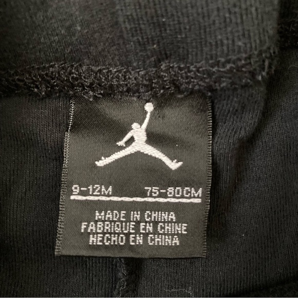 JORDAN Jogger Pants Size 9-12 Months Black Red - Picture 4 of 4